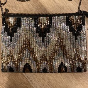 Metallic Beaded Clutch